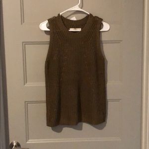 Loft brown crocheted sleeveless top.